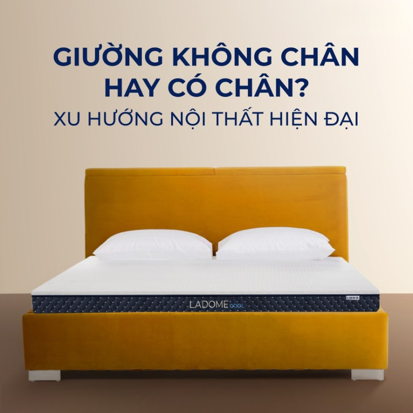 giường không chân hay có chân