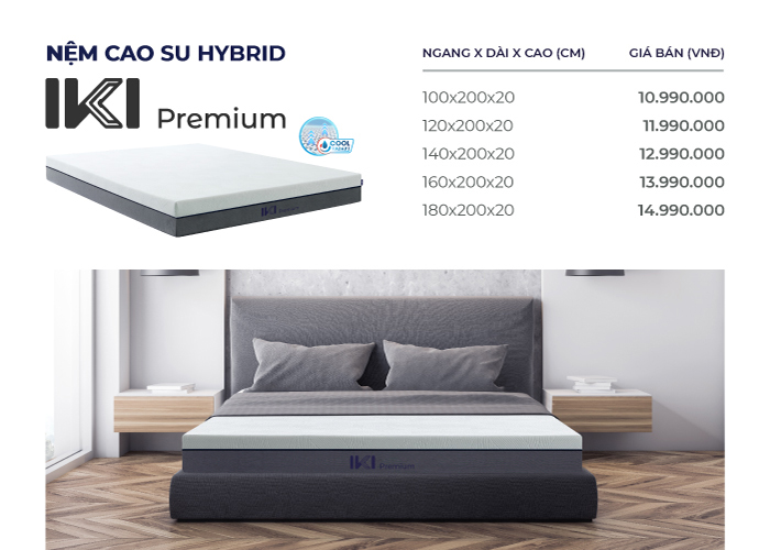 nệm cao su hybird iki premium