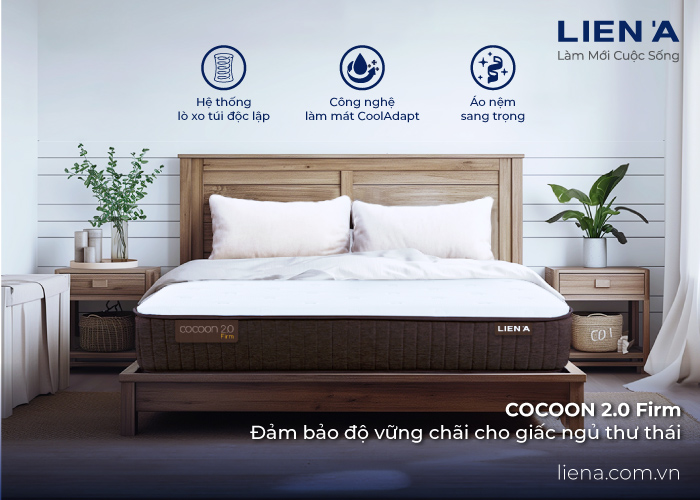 đệm lò xo giường đơn cocoon 2.0 firm