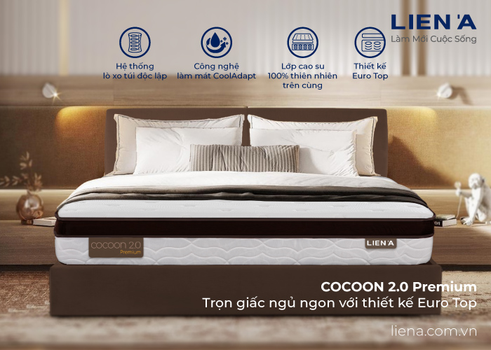 đệm lò xo giường đơn cocoon 2.0 premium